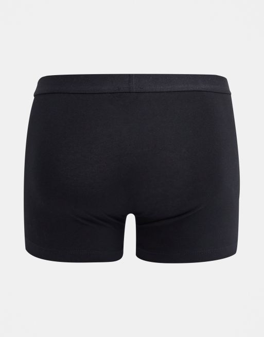 ASOS DESIGN cotton blend 3 pack trunks in black - BLACK, 2 of 4