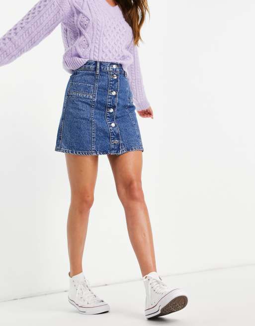 Asos a clearance line denim skirt