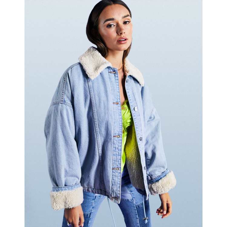 Cotton on borg denim jacket best sale