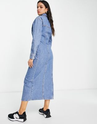 asos denim midi dress