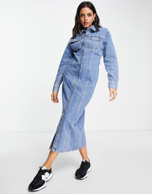 Asos denim outlet overall dress