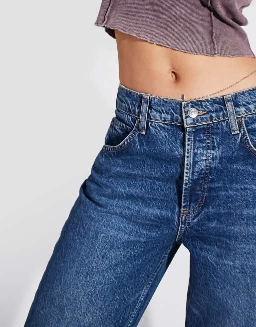 ASOS DESIGN cotton blend low rise baggy boyfriend jeans in dark