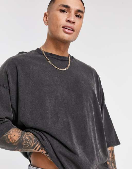 ASOS DESIGN oversized sweatpants in acid wash black