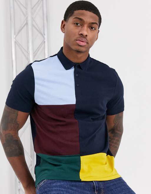 Patchwork polo shirt shop