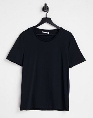 ASOS DESIGN Cotton Blend t-shirt with scoop neck - BLACK