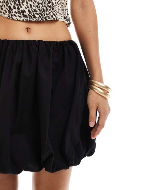 Black elastic mini skirt best sale