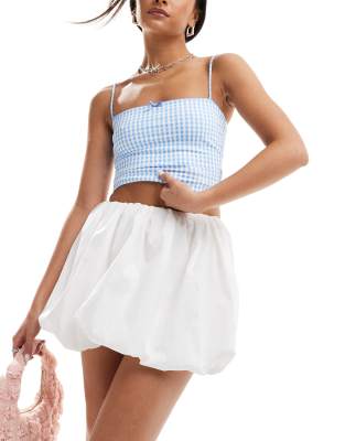 Washed Cotton Mini Bubble Skirt main image 1