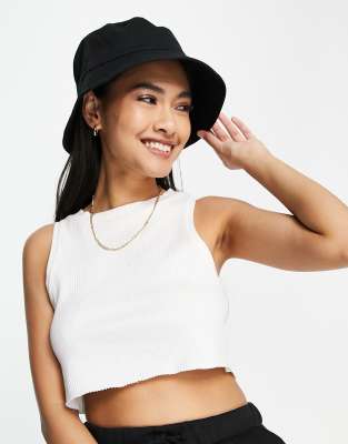 Asos Design Cotton Bucket Hat In Black