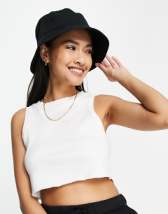 Monki overlock seam detail ribbed jersey top in black | ASOS Monki overlock seam detail ribbed jersey top in black | ASOS