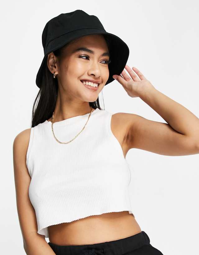 ASOS DESIGN cotton bucket hat in black