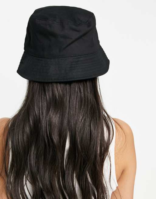 Black cotton store bucket hat