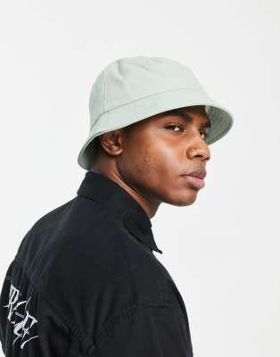 Asos Design Cotton Bucket Hat In Sage Green ModeSens