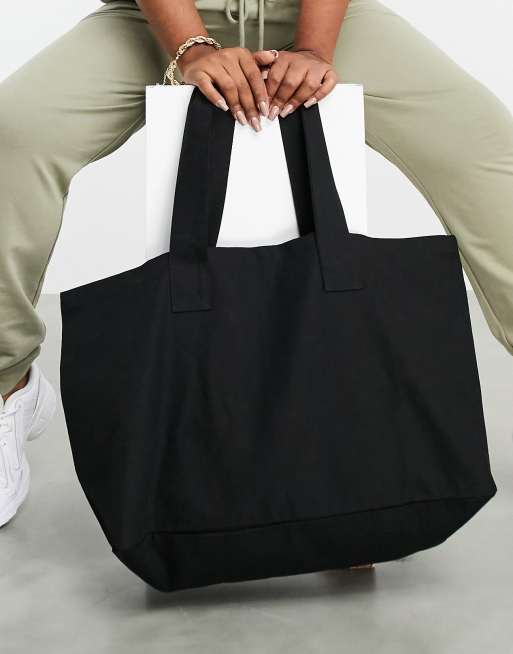 Black shop canvas shopper