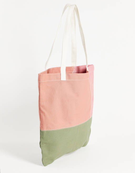 Color block hot sale tote bag