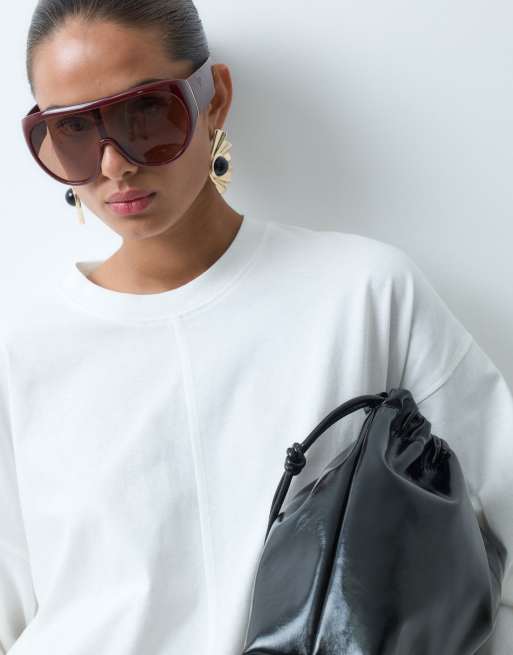 ASOS DESIGN cotton crew neck oversized long sleeve T-shirt in off white, 3 of 4