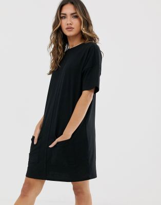 black cotton t shirt dress