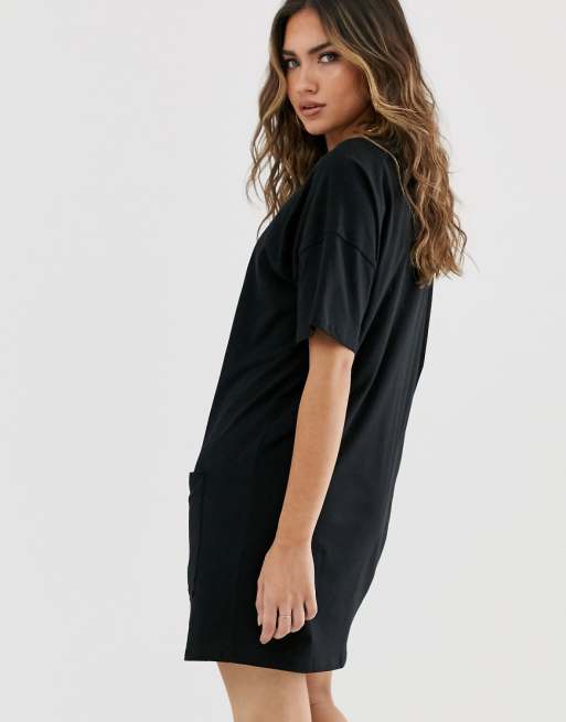 Asos Design Cotton Double Pocket T Shirt Dress Asos