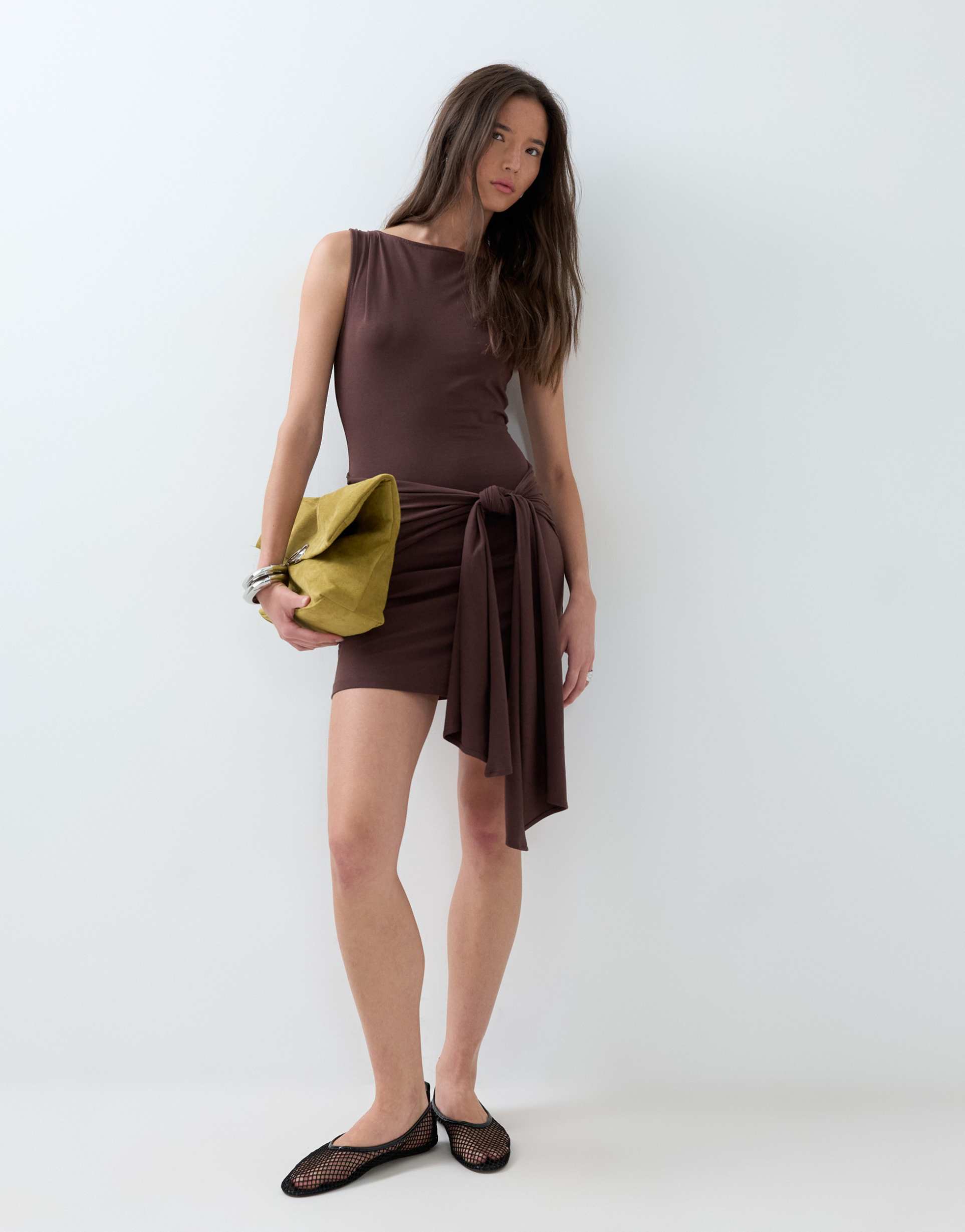 asos design cotton elastane wrap mini dress
