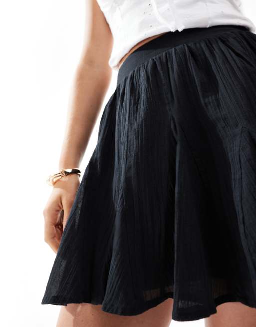 【Anyone more】Or Cotton Flared Mini Skirt ASOS DESIGN cotton flare mini skirt in black | ASOS