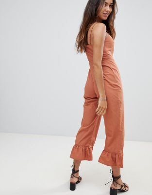 frill hem jumpsuit