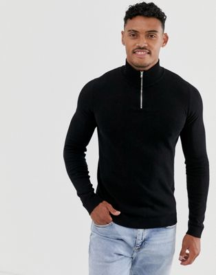 black zip sweater