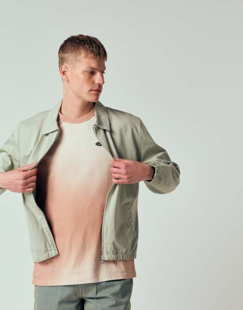 ASOS DESIGN cotton harrington jacket in sage green - view 1