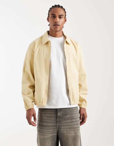 ASOS DESIGN cotton harrington jacket in yellow - view 1