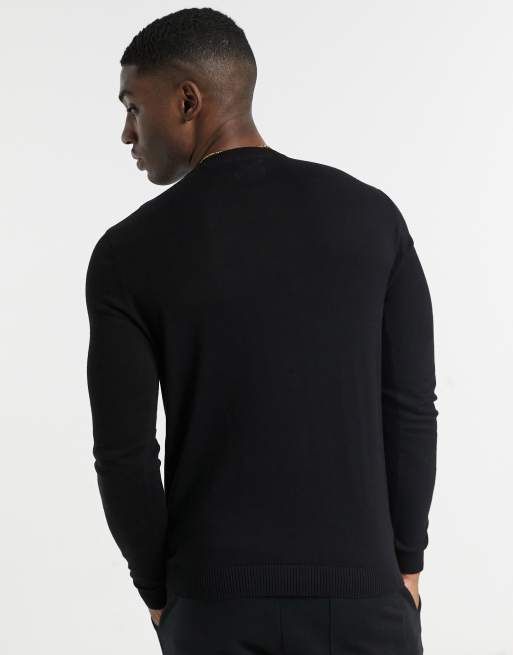 ASOS DESIGN cotton jumper in black