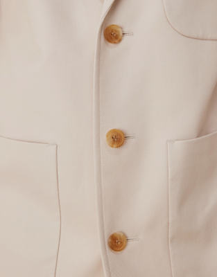 Asos Design Cotton Linen Blend Regular Suit Jacket