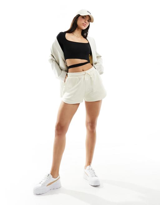 ASOS DESIGN cotton long sleeved cut out waist crop top in black, 2 of 4