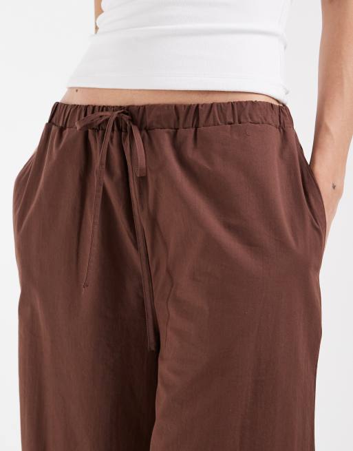 ASOS DESIGN cotton longline bermuda short in chocolate, 5 of 5