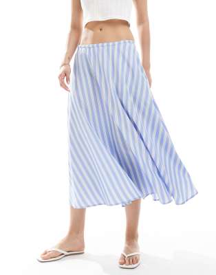 Asos Design Cotton Midi Circle Skirt In Multi