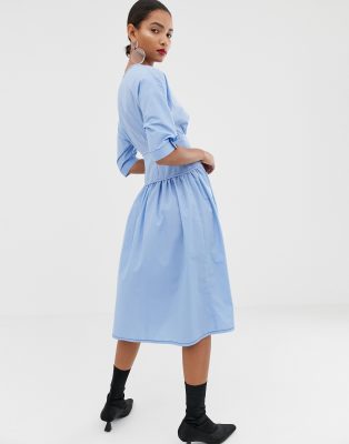 oasis high neck midi dress