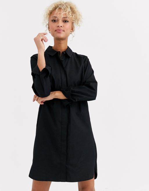 Black cotton shirt clearance dress