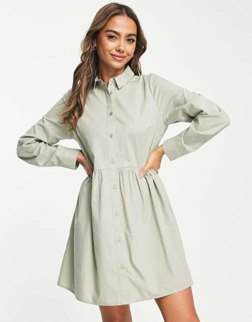 Asos design cotton mini shirt cheap dress