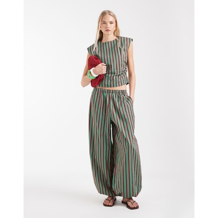 予約完売品 argue COTTON NYLON BALLOON FOODIE ASOS DESIGN cotton nylon blend pull on balloon pants in green and