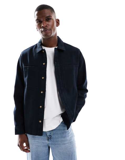 ASOS DESIGN cotton overshirt in black - view 1