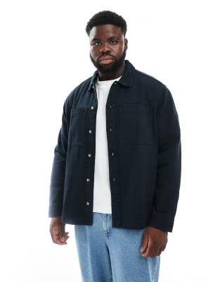 Asos Design Cotton Overshirt In Black