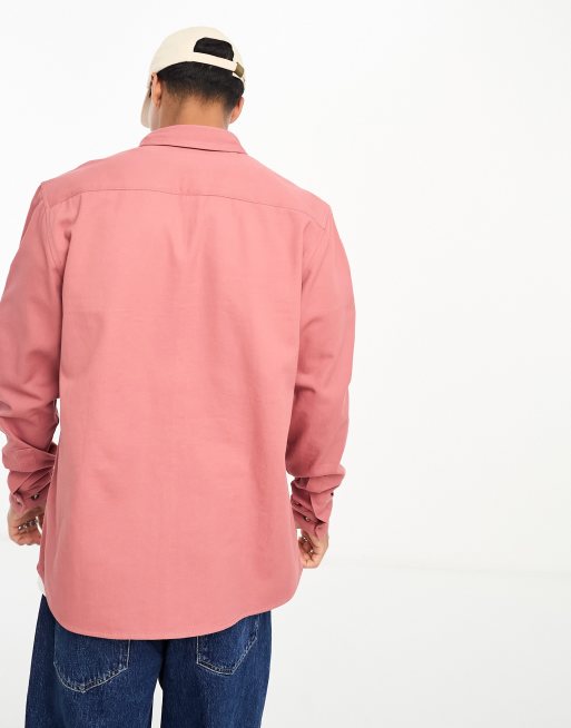 ASOS DESIGN cotton overshirt in dusty pink - PINK, 4 of 4