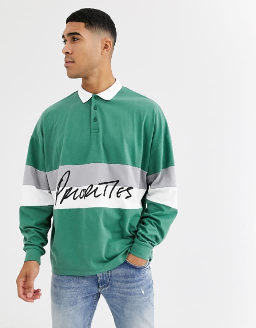 Oversized long sleeve polo discount