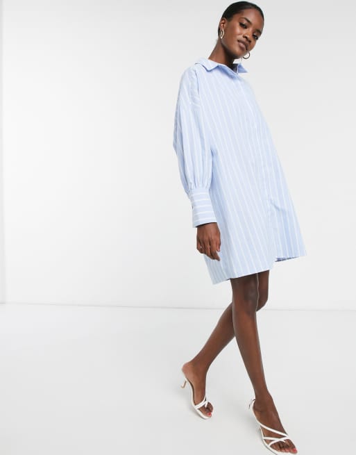 Asos blue and store white striped dress