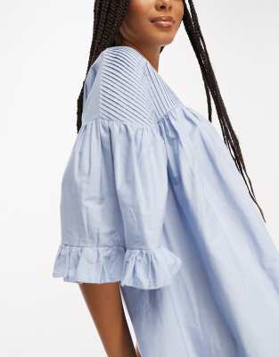 【Sinoon】 Puff Sleeve Pintuck Dress /追跡付 SINOON ｜시눈 공식 온라인 스토어