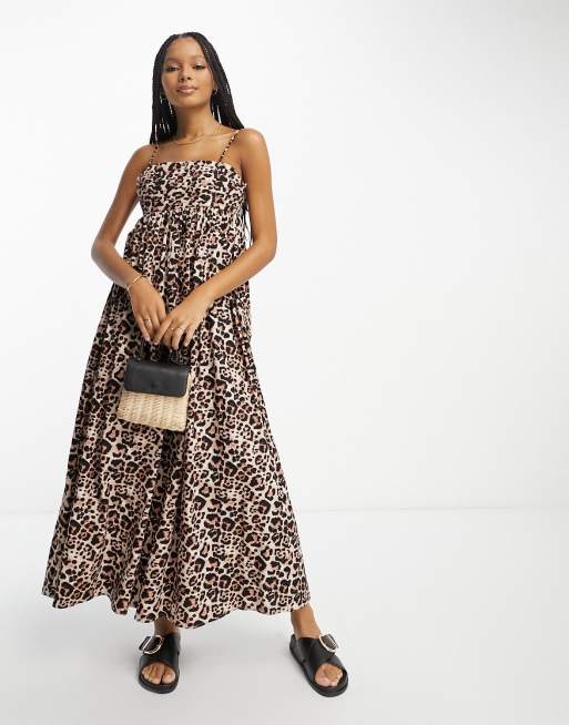 Asos leopard print store maxi dress