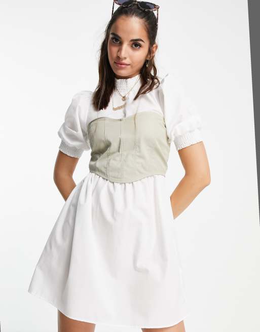 White 2 In 1 Corset Shirt