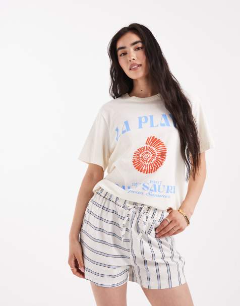 ASOS DESIGN cotton poplin boxer shorts with contrast direction stripes - view 1