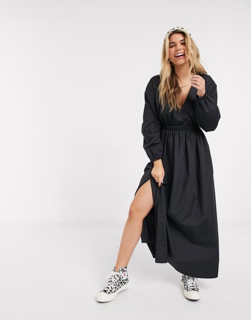 Plunge wrap maxi outlet dress