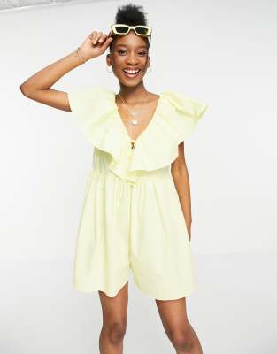 yellow and white playsuit