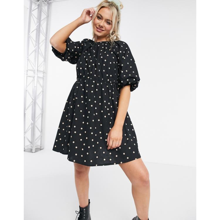 Faithfull The Brand + Net Sustain Morissa Polka-dot Cotton-poplin Mini  Dress In Black | ModeSens