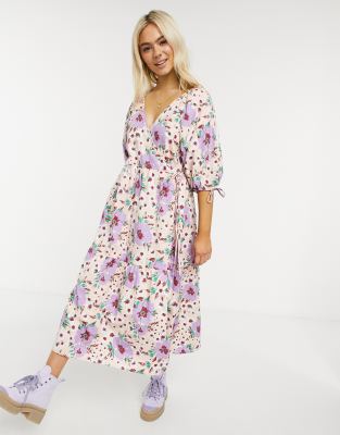 bright floral midi dress