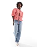 [ASOS DESIGN] ASOS DESIGN cotton poplin tie front peplum blouse in red gingham-Multi XS Red Gingham